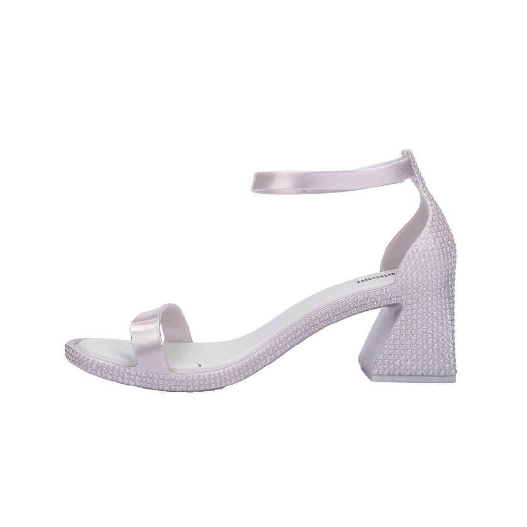Melissa Lux Heel AD Metallic Silver White Sandały Damskie Na Obcasie Srebrne