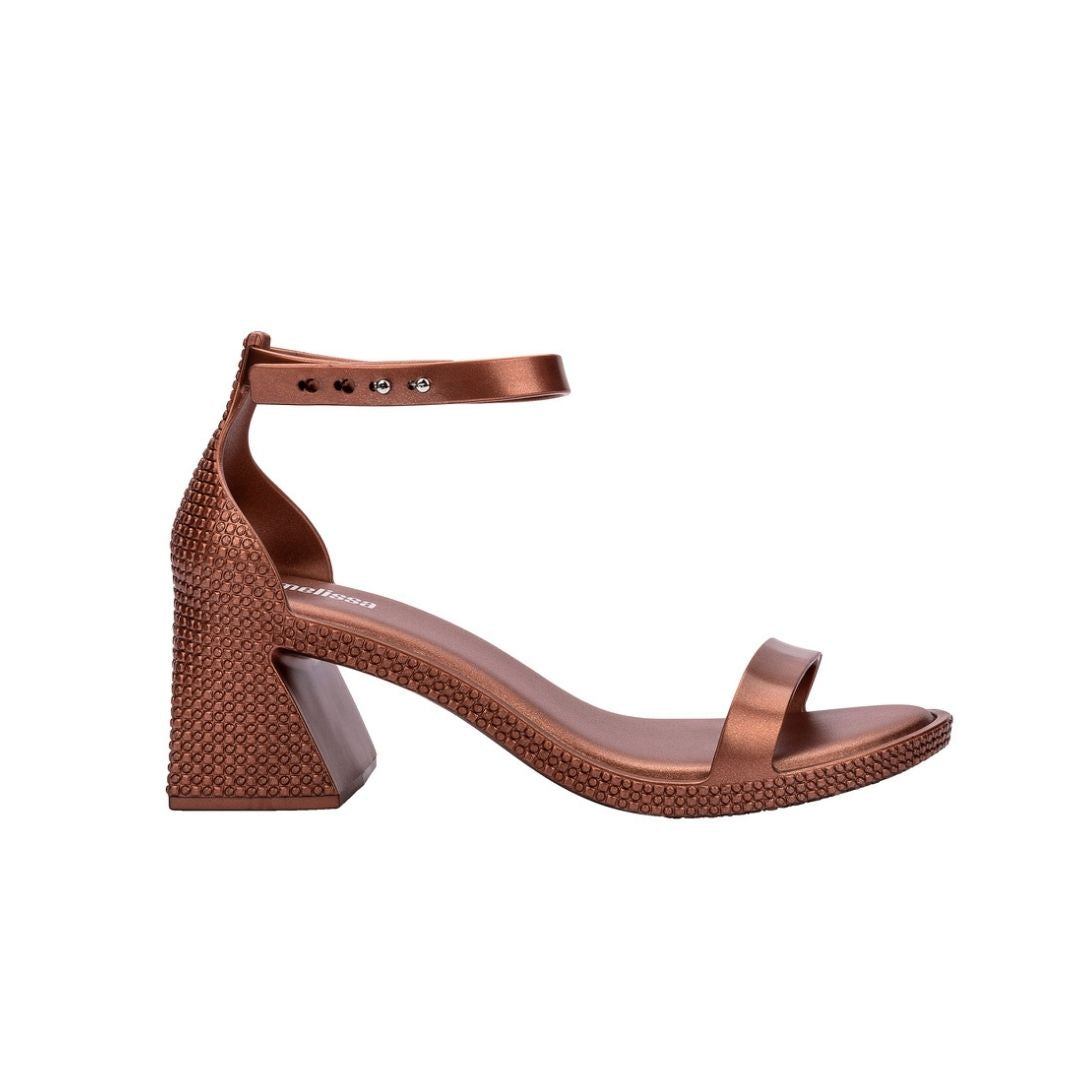 Melissa Lux Heel AD Metallised Copper Sandały Damskie Na Obcasie Miedziane