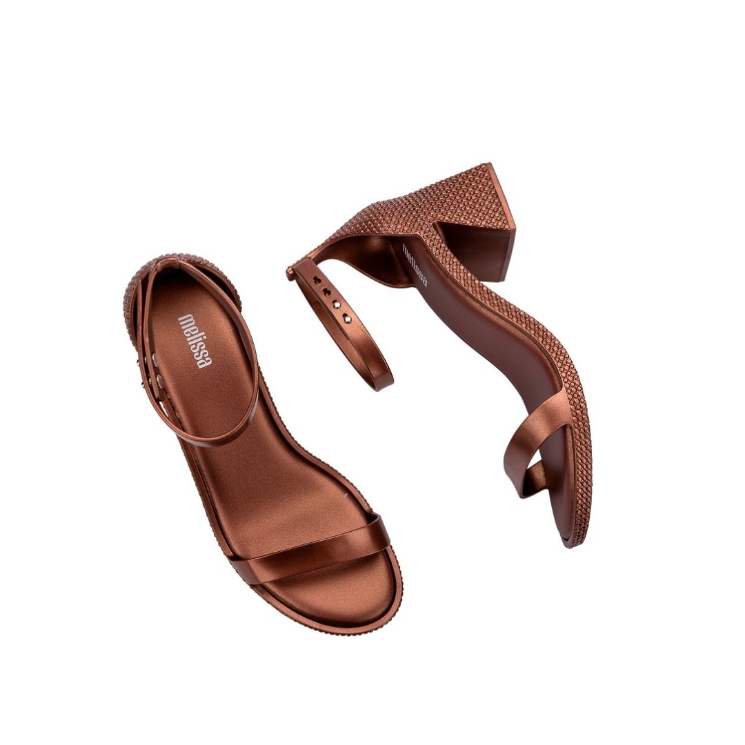 Melissa Lux Heel AD Metallised Copper Sandały Damskie Na Obcasie Miedziane