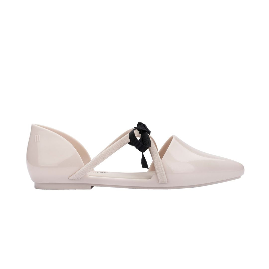 Melissa Pointy Stripe Jason Wu Ad Beige White Baleriny Damskie Beżowe