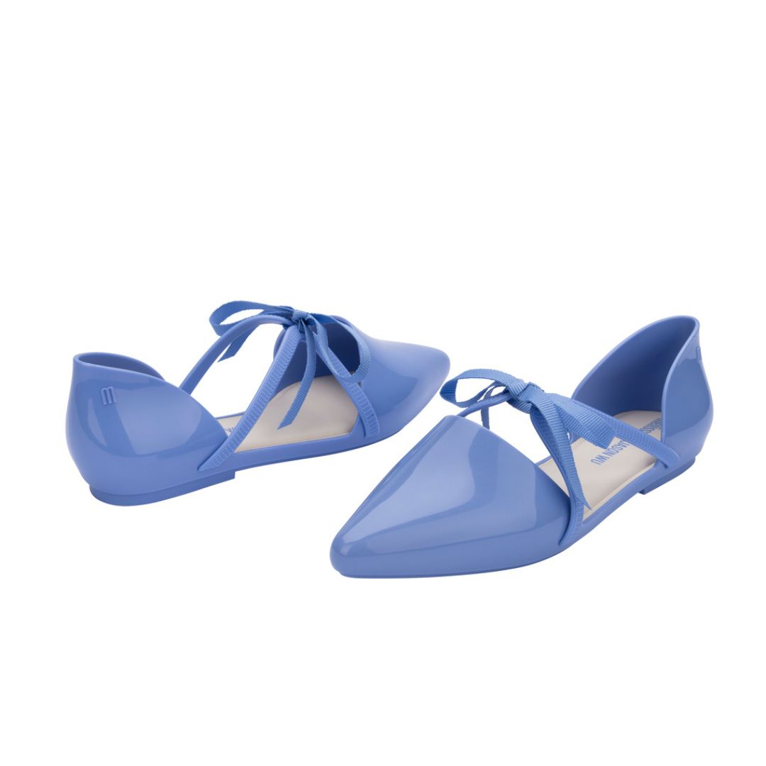 Melissa Pointy Stripe Jason Wu Ad Opaque Blue Baleriny Damskie Niebieskie