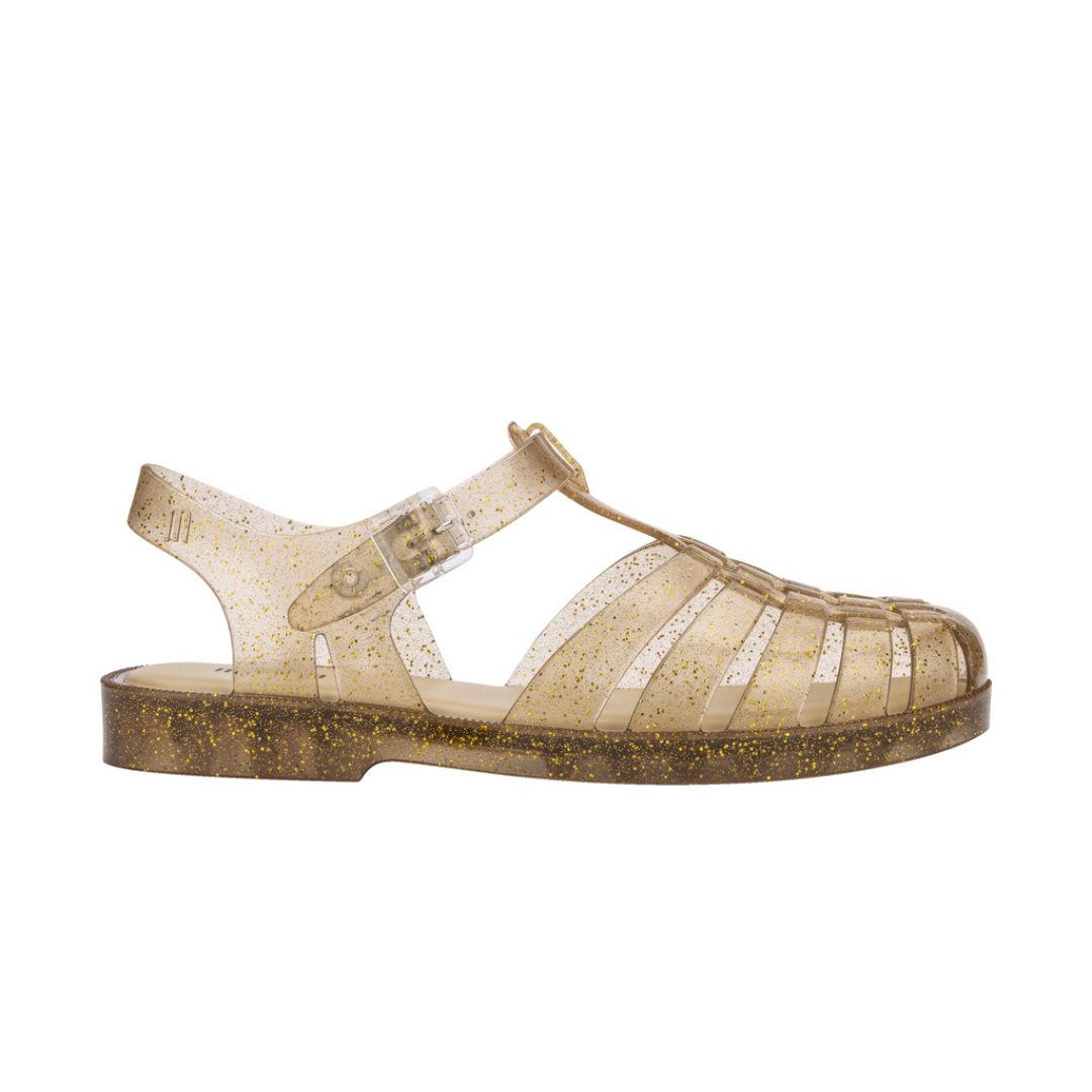 Melissa Possession Shiny AD Gold Glitter Sandały Damskie Złote Brokat