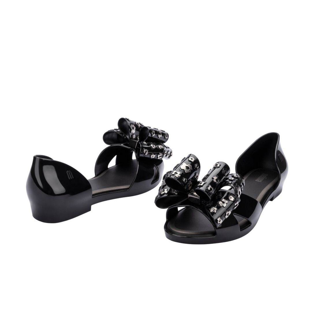 Melissa Seduction VI Ad Black Silver Baleriny Damskie Czarne