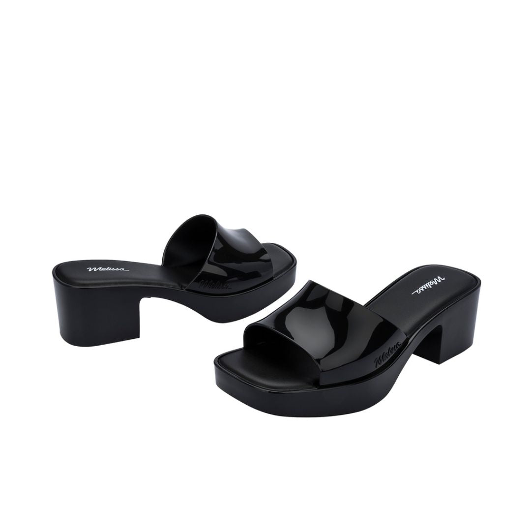 Melissa Shape Ad Black Klapki Damskie Na Obcasie Czarne