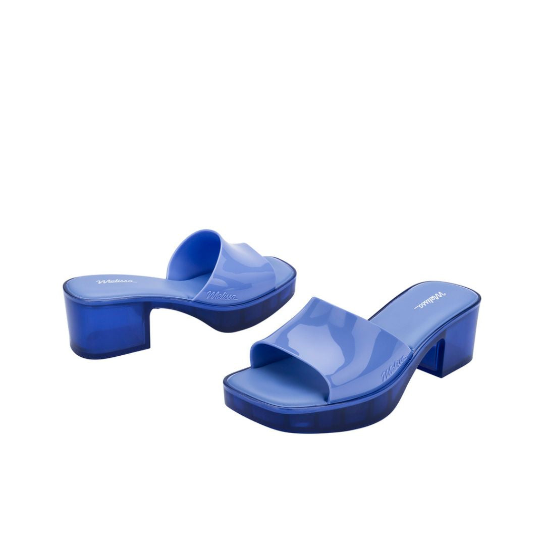 Melissa Shape Ad Blue Klapki Damskie Na Obcasie Niebieskie