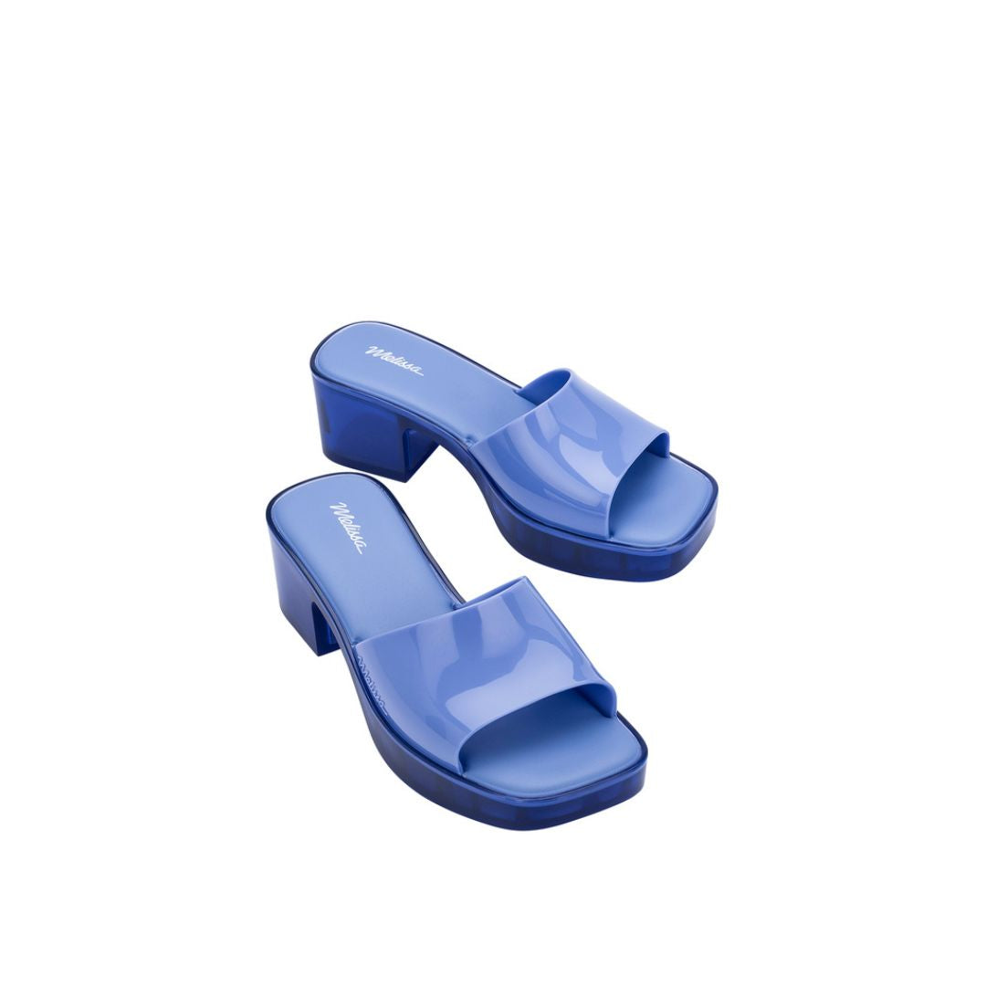Melissa Shape Ad Blue Klapki Damskie Na Obcasie Niebieskie
