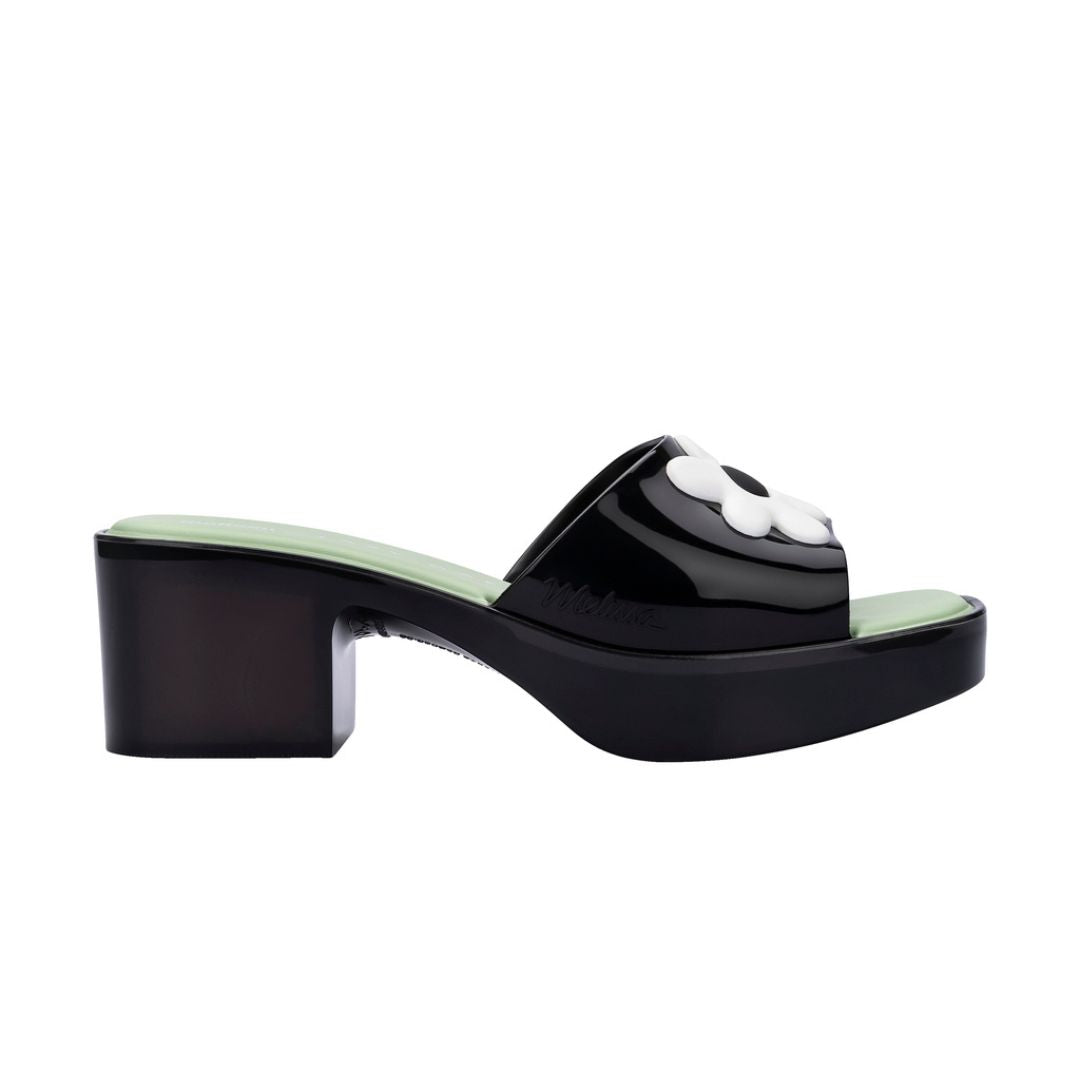 Melissa Shape + Lazy Oaf Ad Smoke Black Green Klapki Na Obcasie Damskie Wielokolorowe