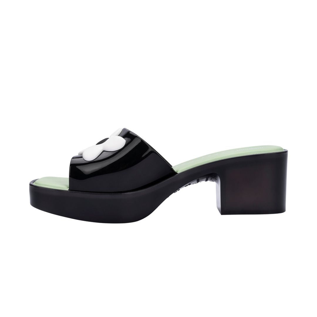 Melissa Shape + Lazy Oaf Ad Smoke Black Green Klapki Na Obcasie Damskie Wielokolorowe