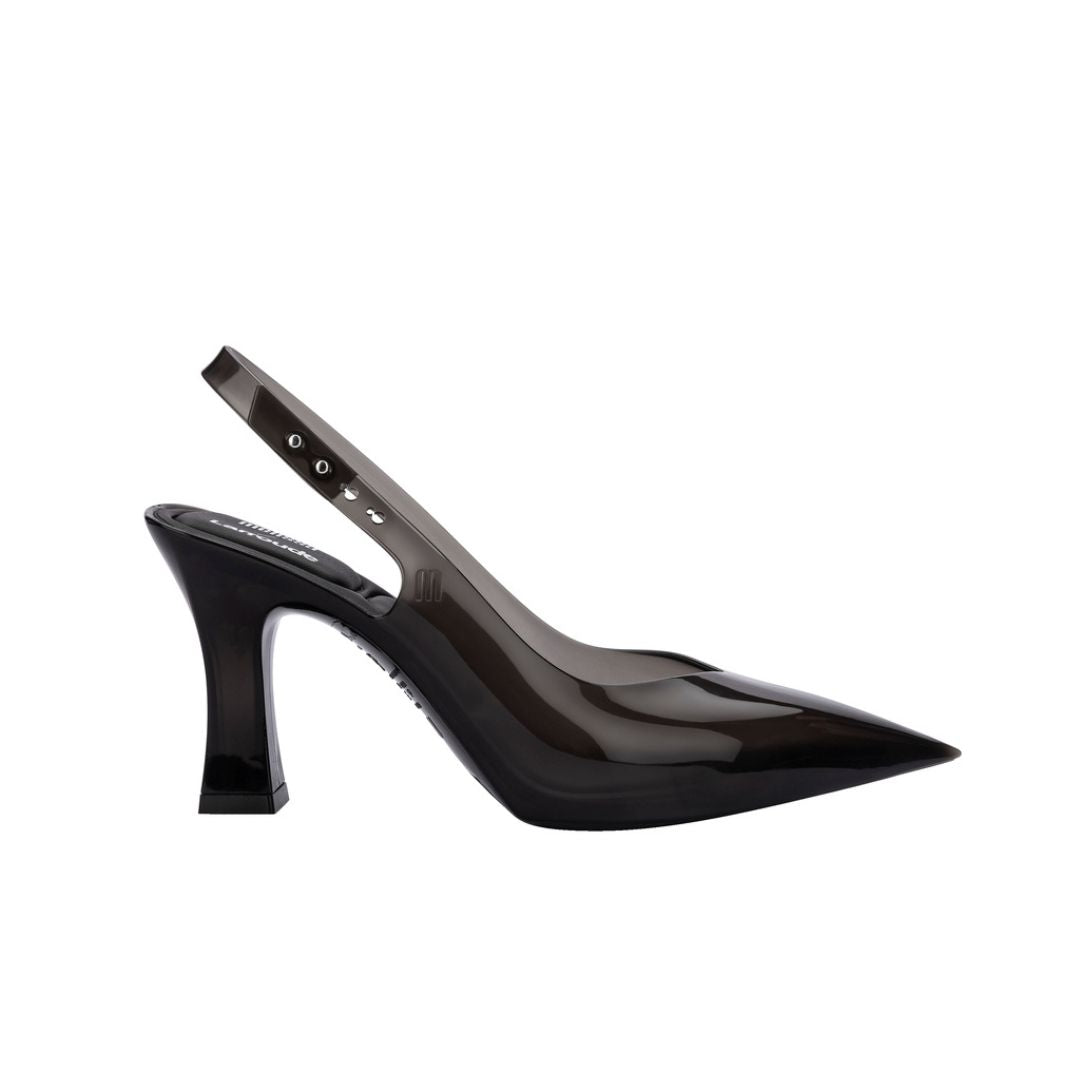 Melissa Slingback Heel + Larroude Ad Black Transparent Szpilki Damskie Czarne