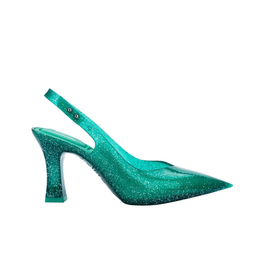 Melissa Slingback Heel + Larroude Ad Green Szpilki Damskie Zielone