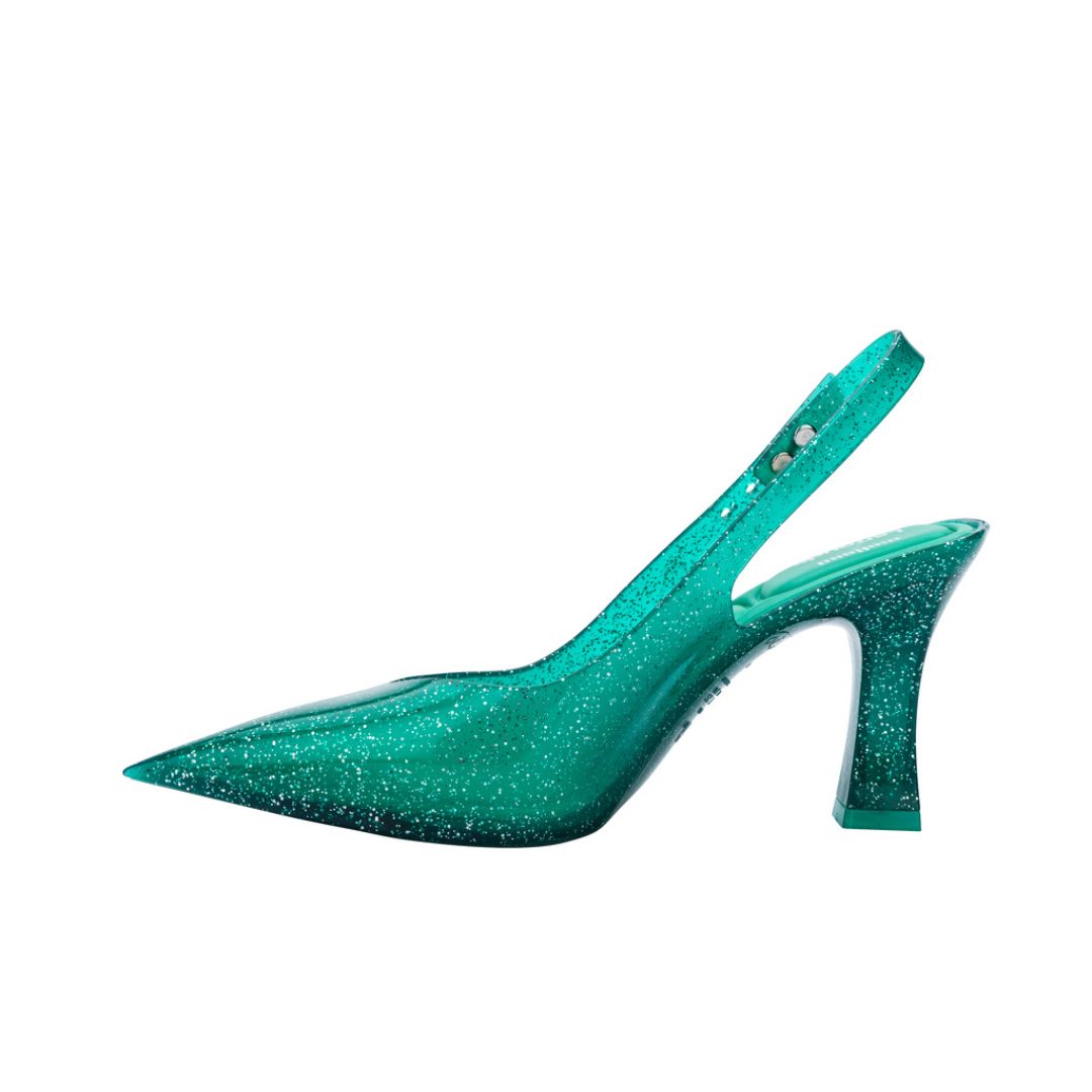 Melissa Slingback Heel + Larroude Ad Green Szpilki Damskie Zielone