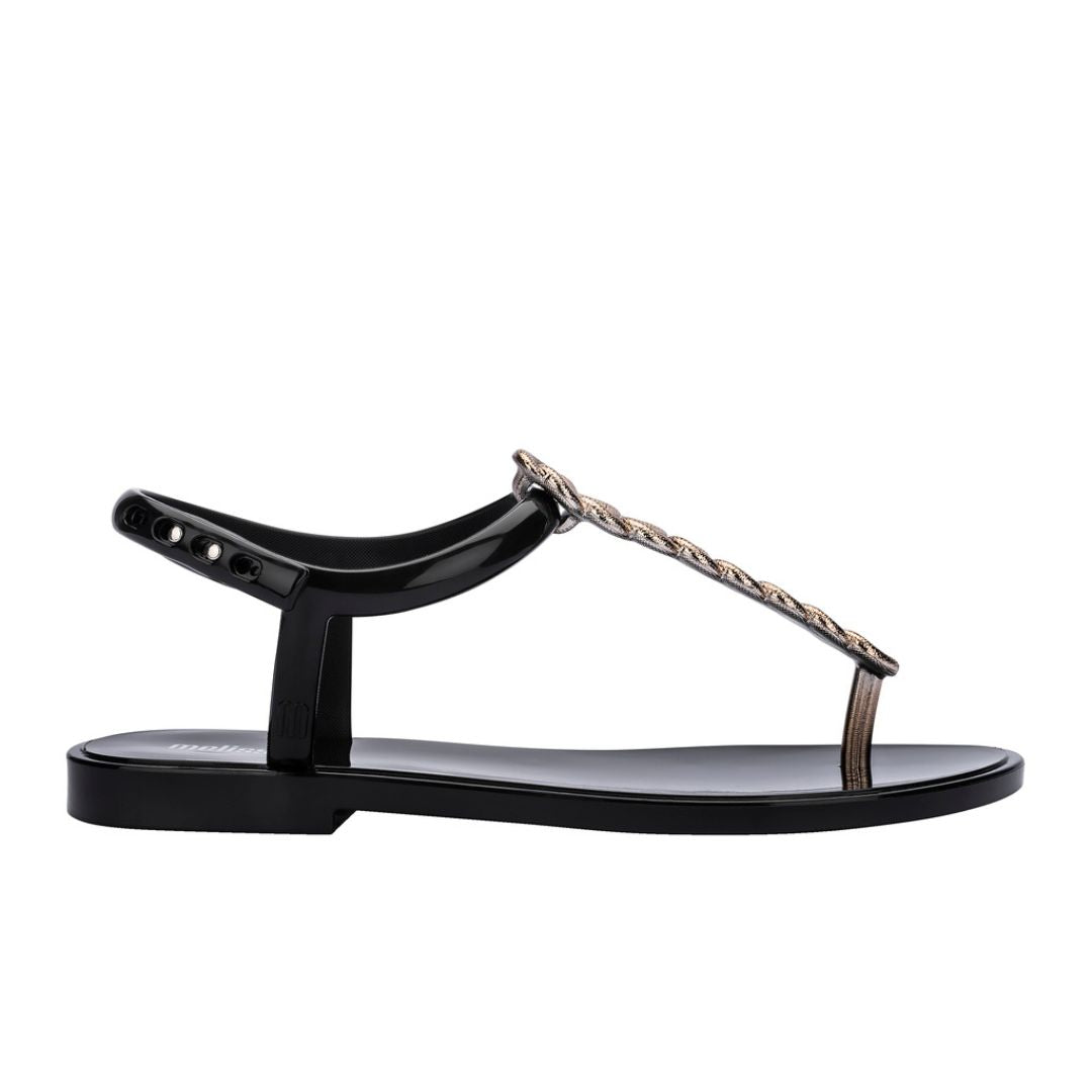 Melissa Strass Ad Black Gold Sandały Damskie Czarne