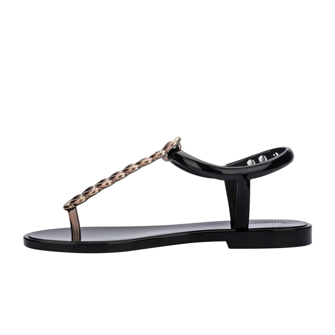 Melissa Strass Ad Black Gold Sandały Damskie Czarne