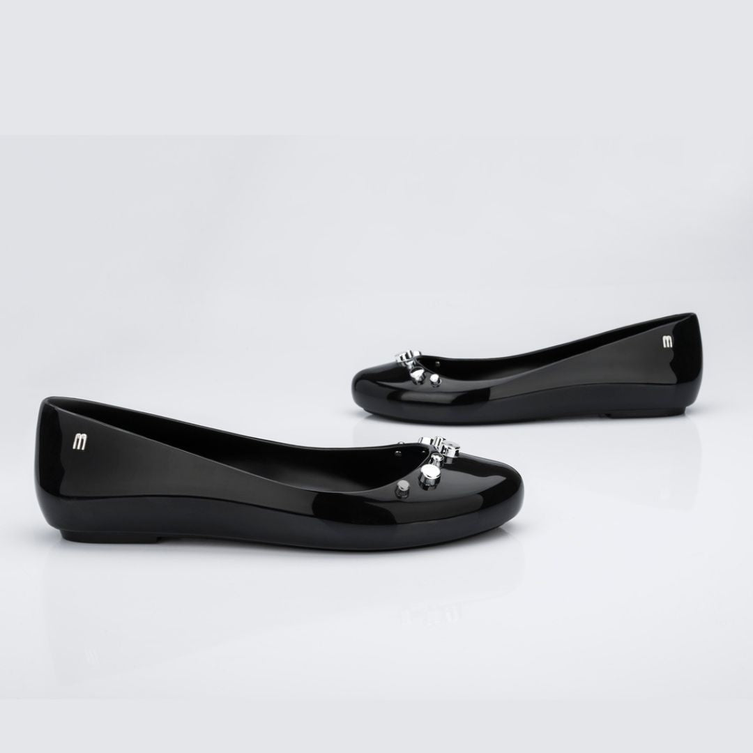 Melissa Sweet Love II Ad Black Silver Baleriny Damskie Czarne/Srebrne