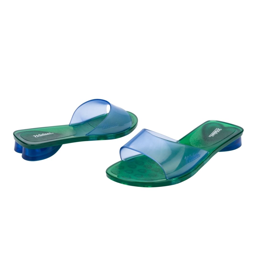 Melissa The Real Jelly Kim Ad Green Blue Klapki Damskie Niebieskie Zielone