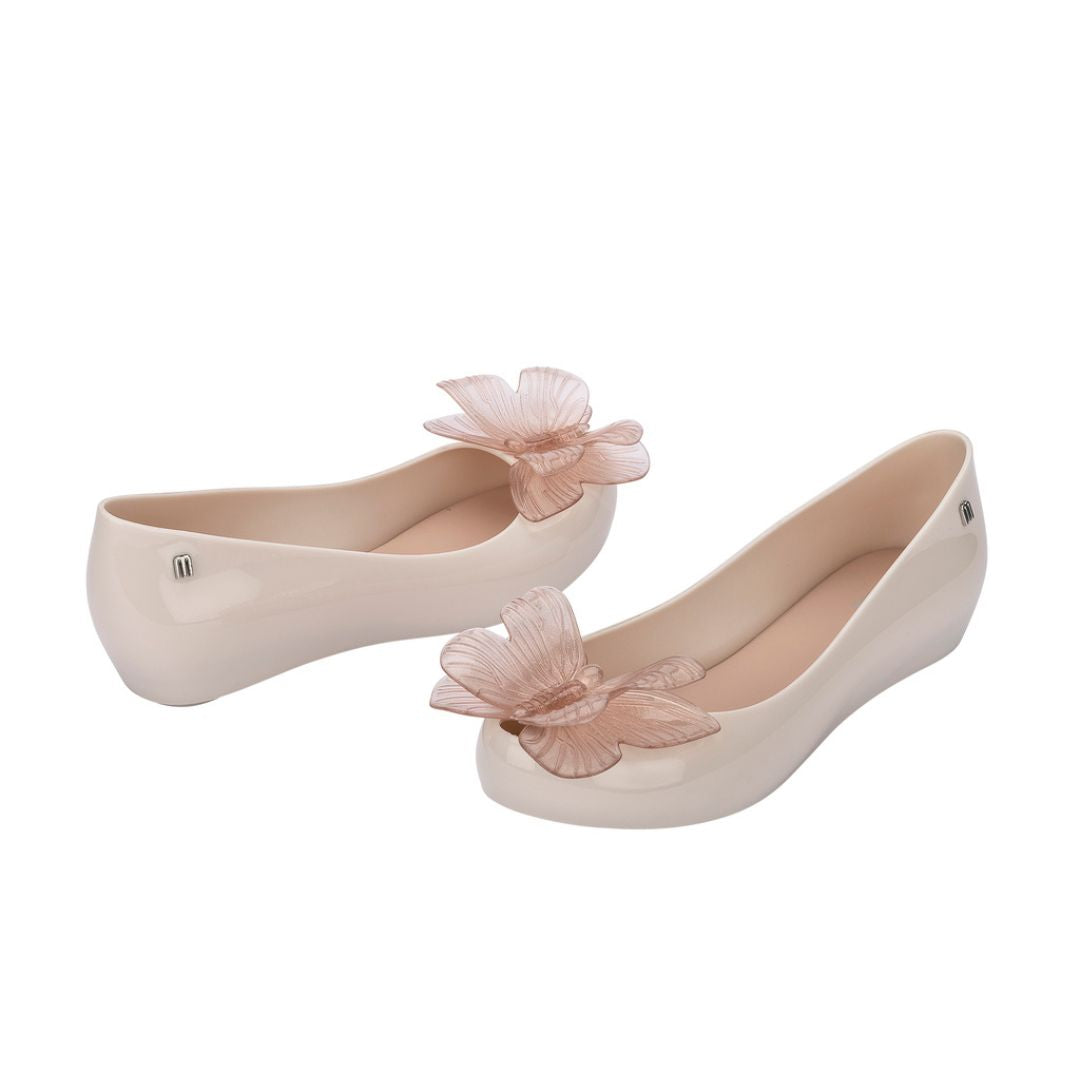 Melissa Ultragirl Fly III AD Beige Transparent Baleriny Damskie Z Motylkiem Beżowe
