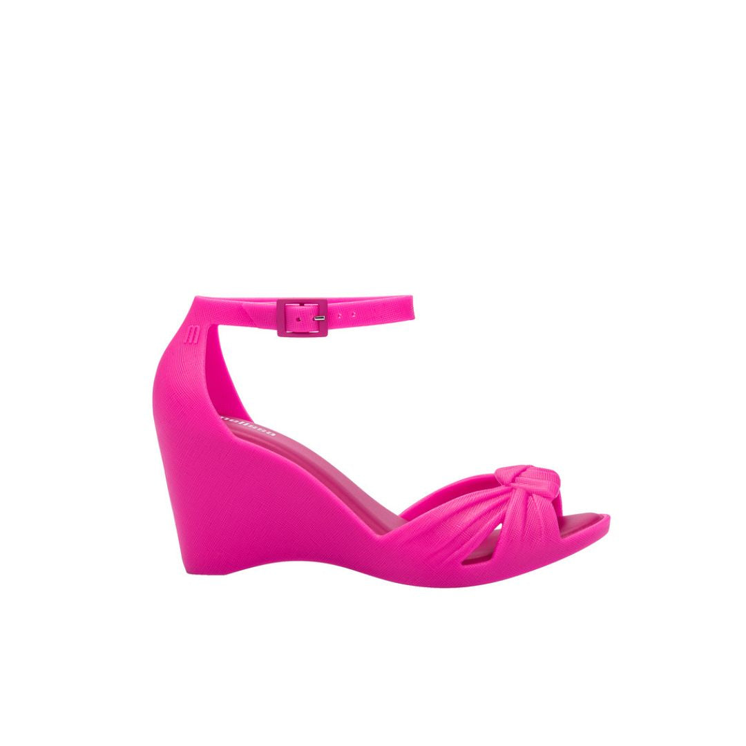 Melissa Velvet Wedge Ad Pink Buty Damskie Na Koturnie Różowe