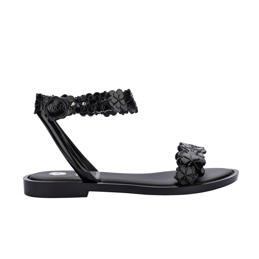 Melissa Lady Wave Sandal Blossom + Victor and Rolf Black Sandały Damskie Czarne