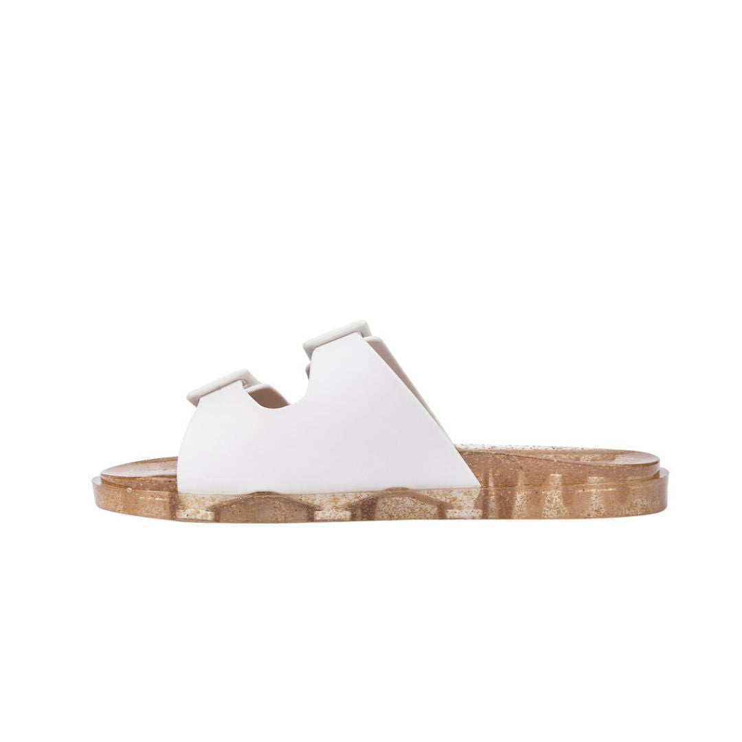 Melissa Wide Ad White Beige Transparent Klapki Damskie Białe