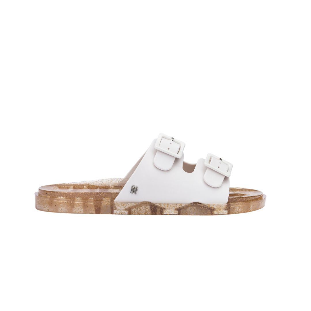Melissa Wide Ad White Beige Transparent Klapki Damskie Białe