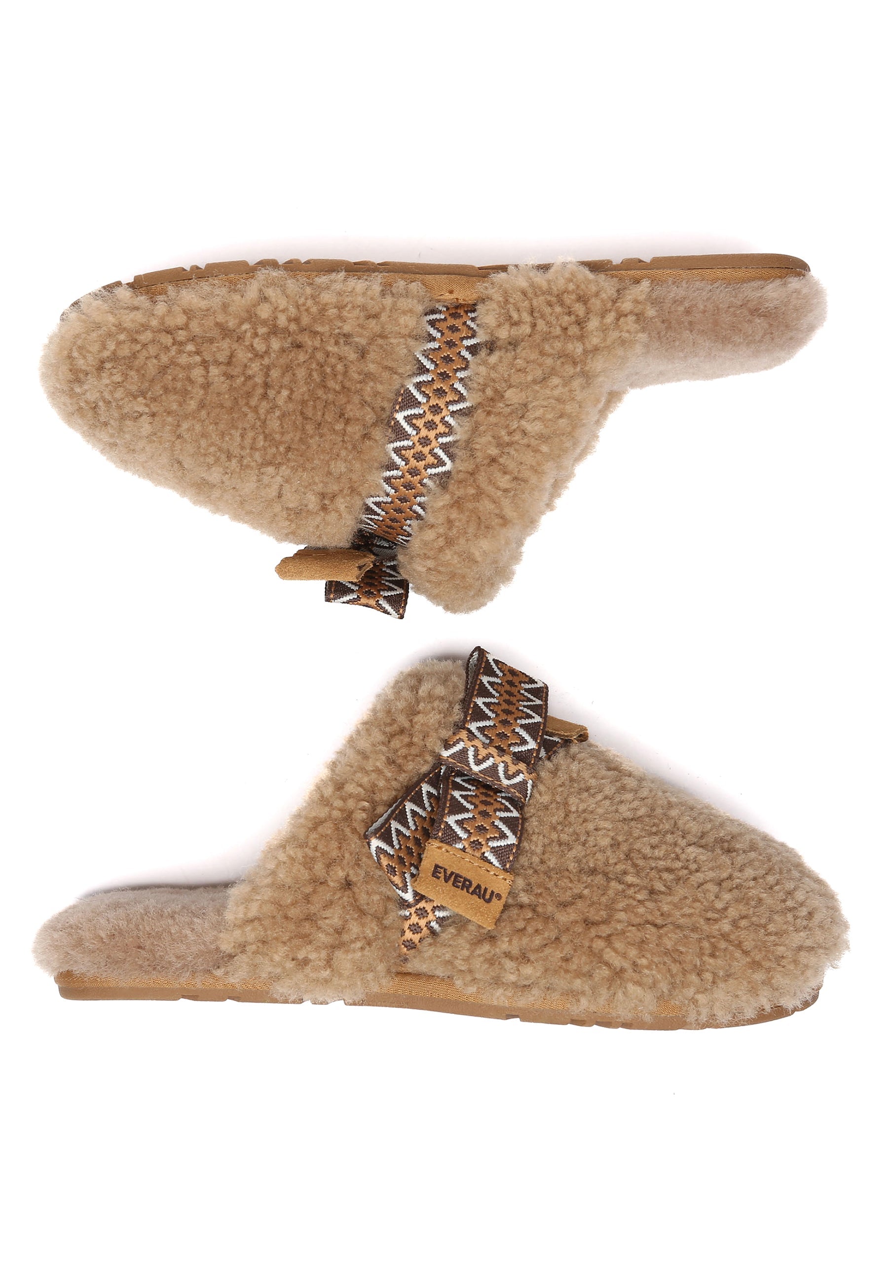 EVERAU Moorhen Brown Bow Slippers Kapcie Brązowe