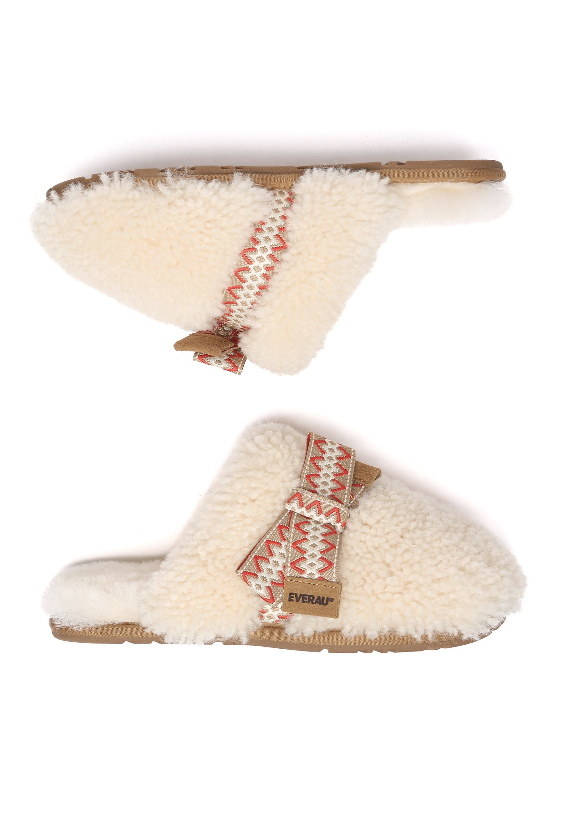 EVERAU Moorhen Cream Bow Slippers Kapcie Kremowe