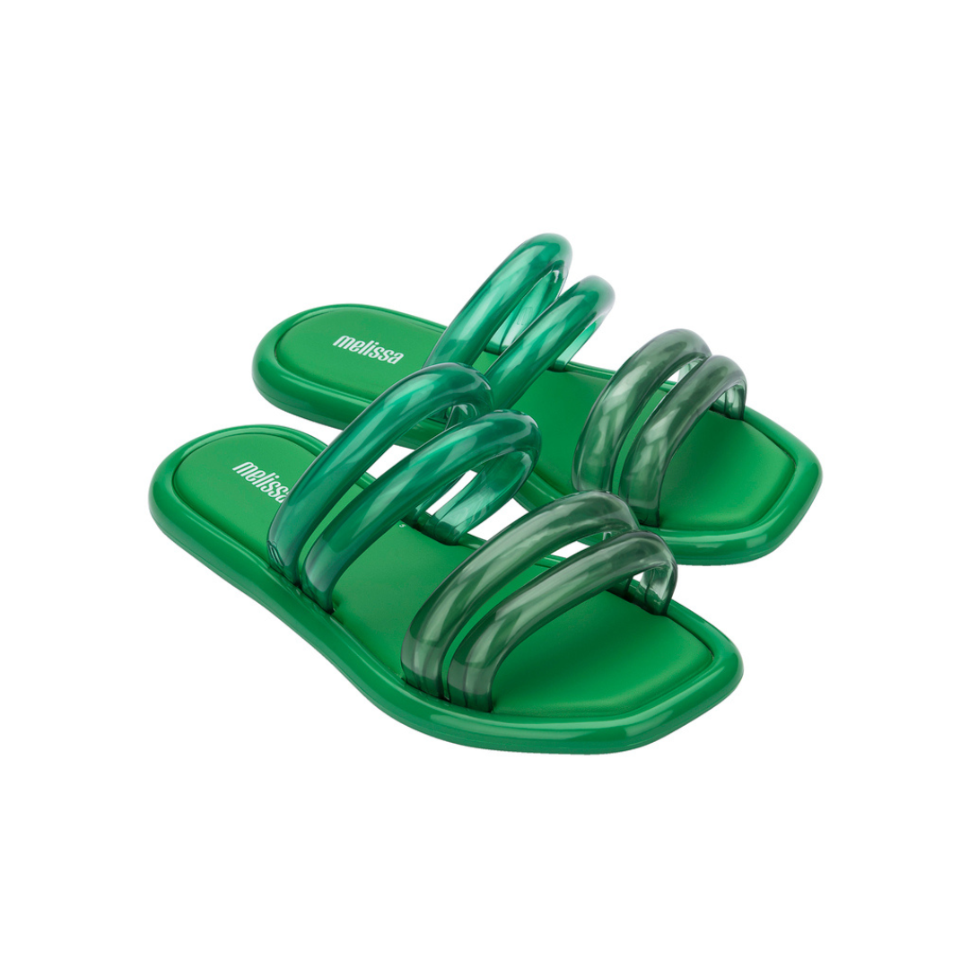 Melissa Airbubble Slide AD Green/Clear Klapki Damskie Zielone