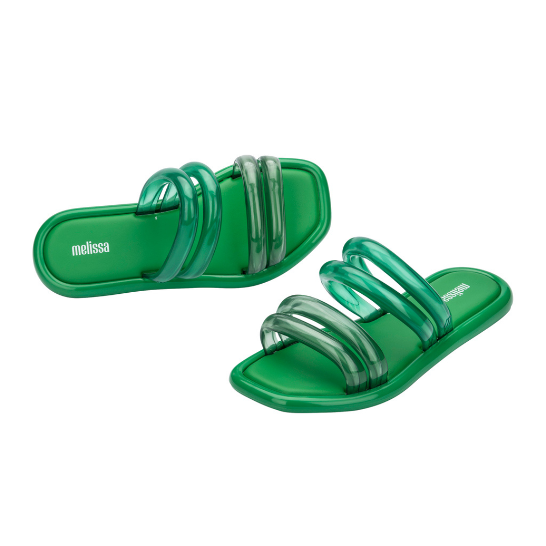Melissa Airbubble Slide AD Green/Clear Klapki Damskie Zielone