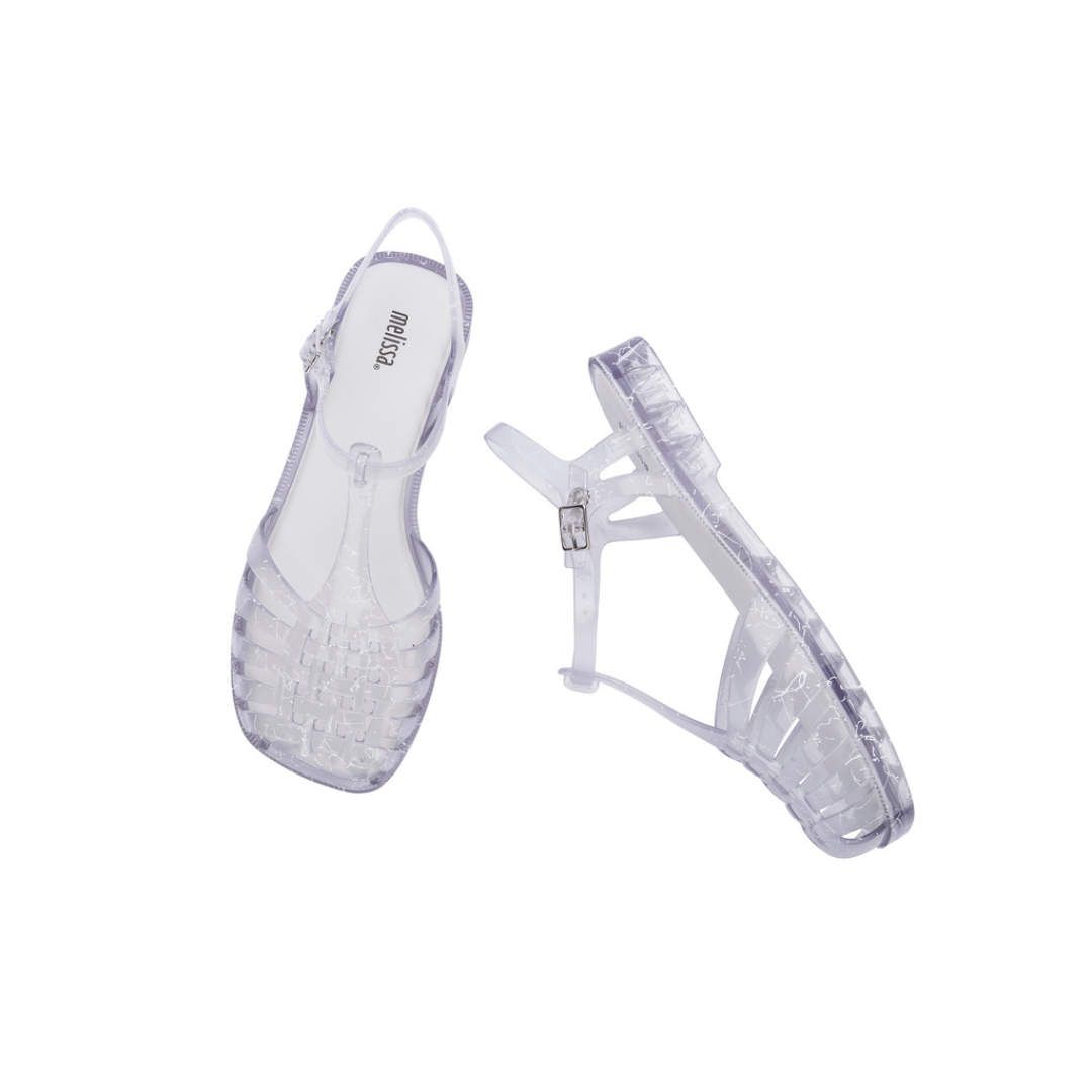Melissa Aranha Quadrada II Ad Clear Transparent Sandały Damskie Przezroczyste