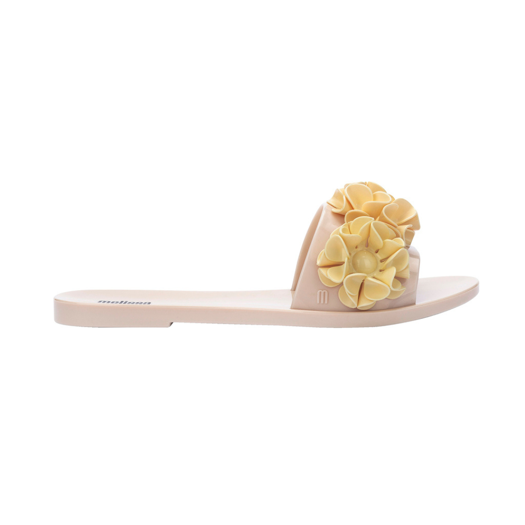 Melissa Babe Springtime Ad Beige/Yellow Klapki Damskie Beżowe