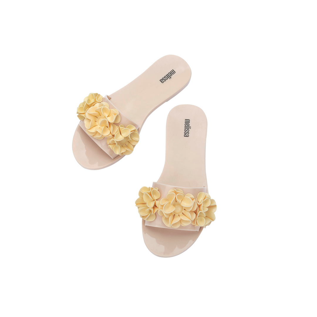 Melissa Babe Springtime Ad Beige/Yellow Klapki Damskie Beżowe