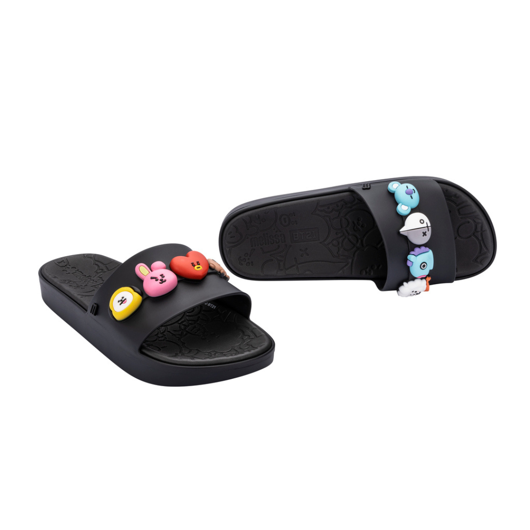 Melissa Beach Slide Next Gen + BT21 Black Klapki Damskie Czarne