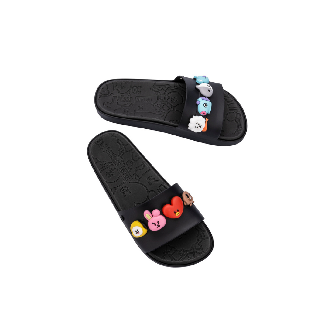 Melissa Beach Slide Next Gen + BT21 Black Klapki Damskie Czarne