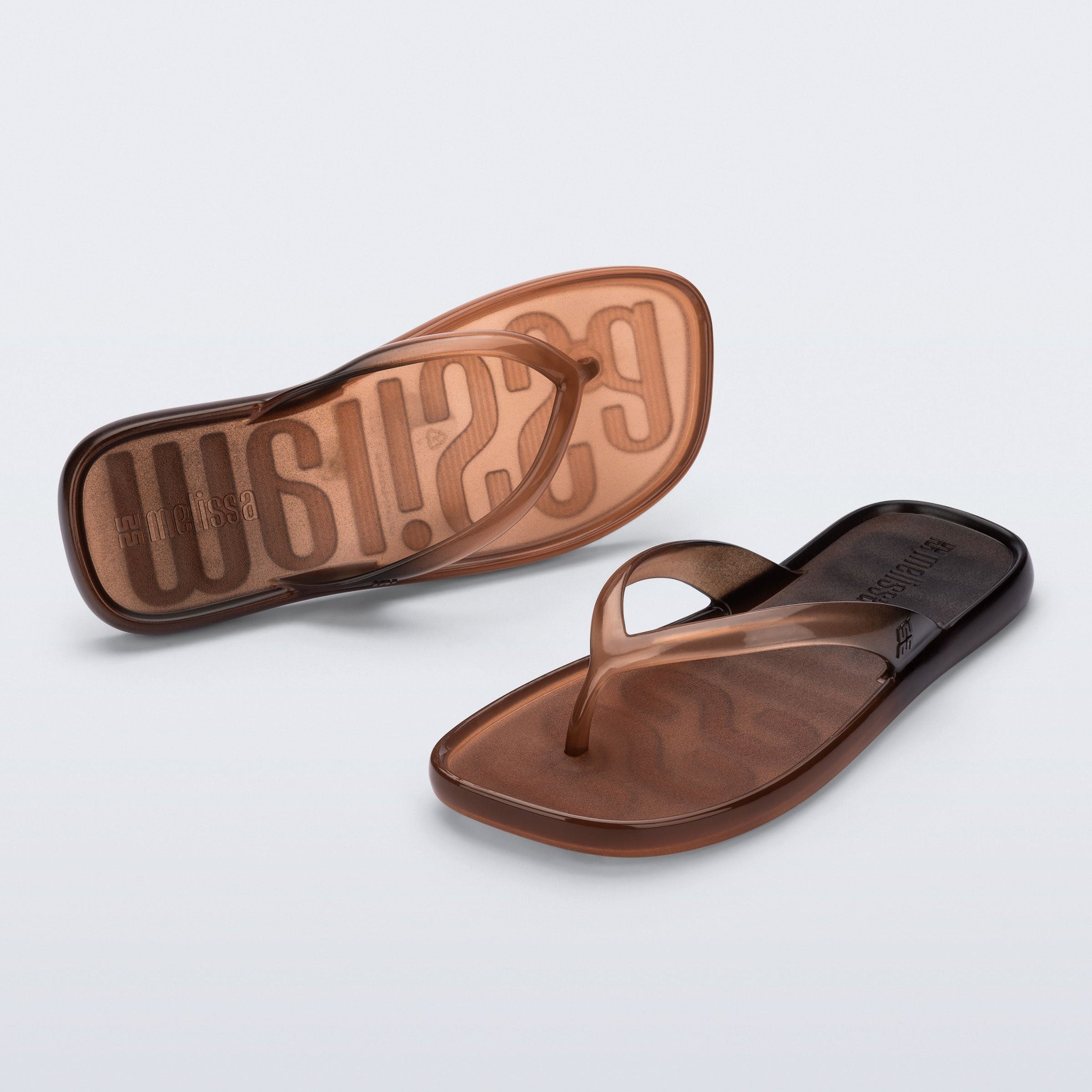Melissa Beachwear AD Brown / Black Japonki Damskie Brązowe Czarne