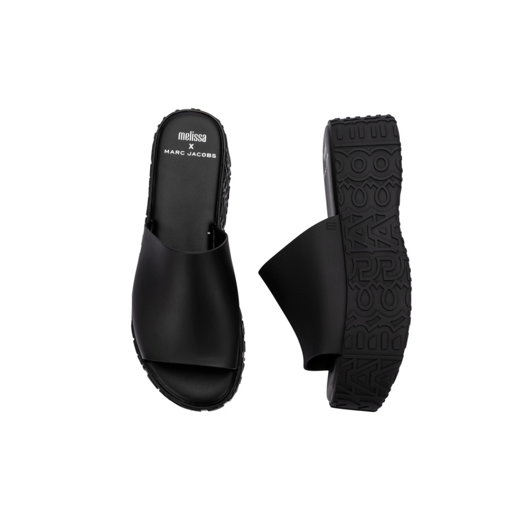 Melissa Becky + Marc Jacobs AD Black Klapki Damskie Na Platformie Czarne