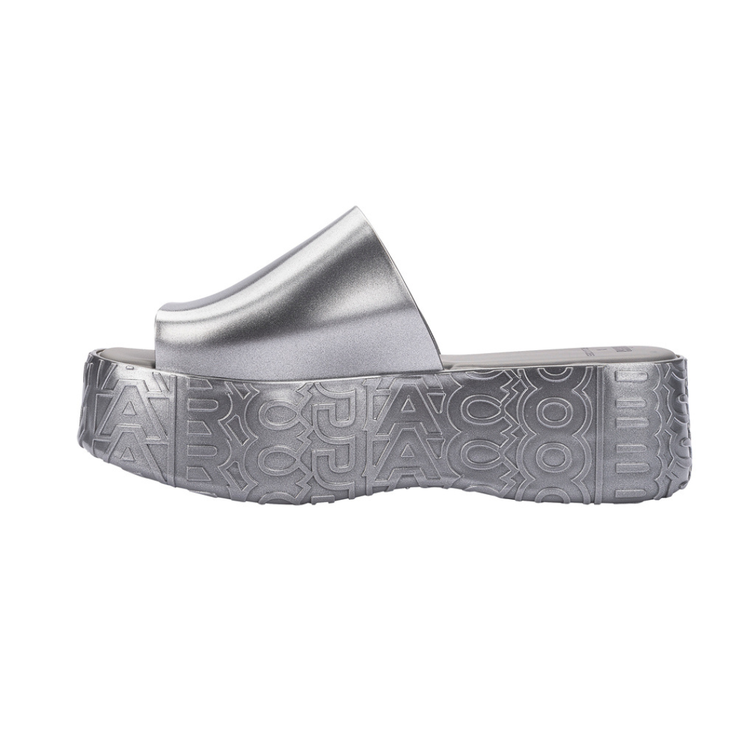 Melissa Becky + Marc Jacobs AD Silver Klapki Damskie Na Platformie Srebrne