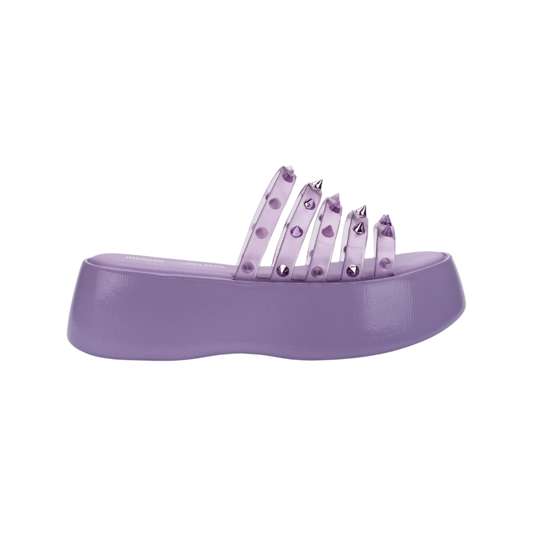 Melissa Becky Punk Love + Jean Paul Violet/Clear Lilac Klapki Damskie Na Platformie Fioletowe