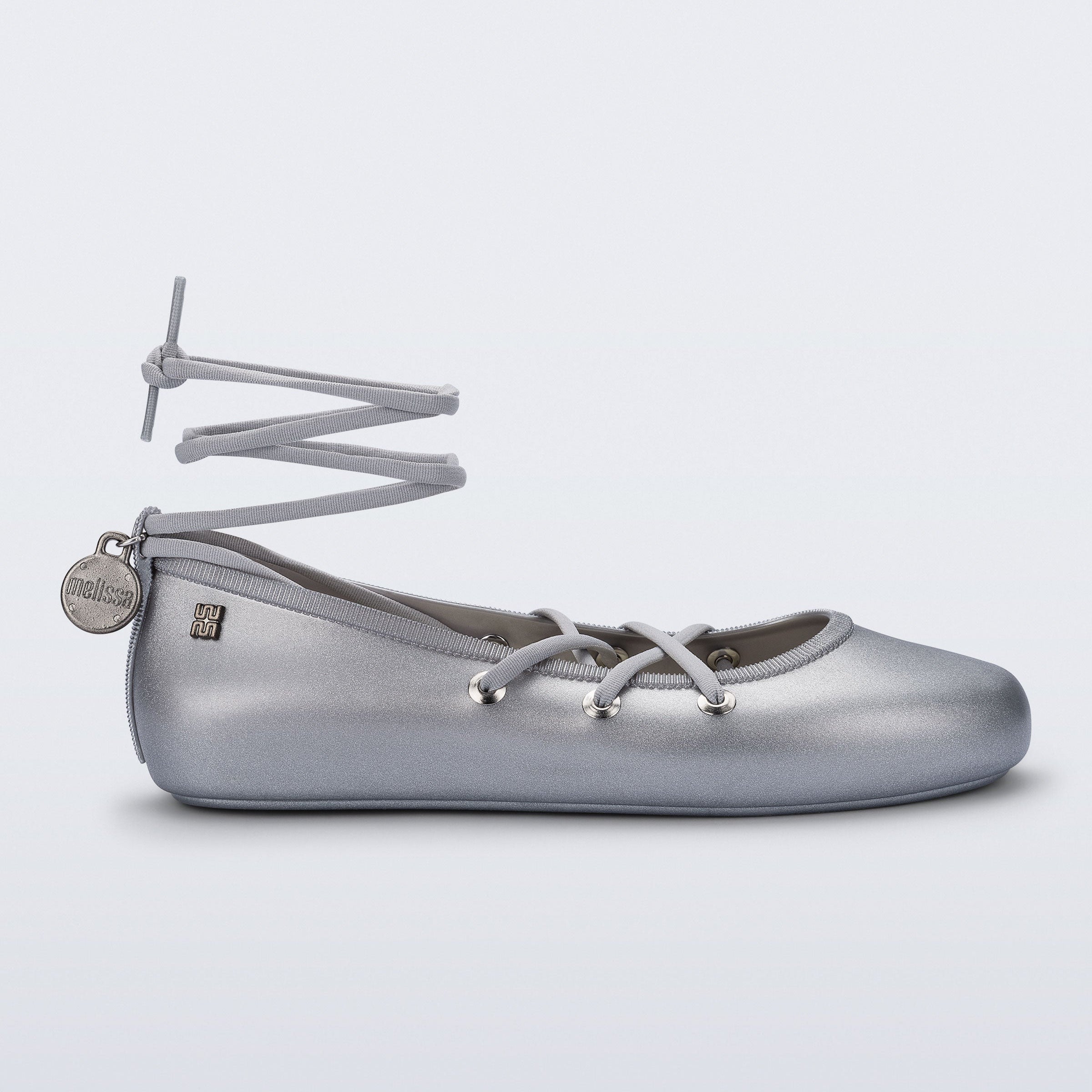 Melissa Beta AD Silver Baleriny Damskie Srebrne