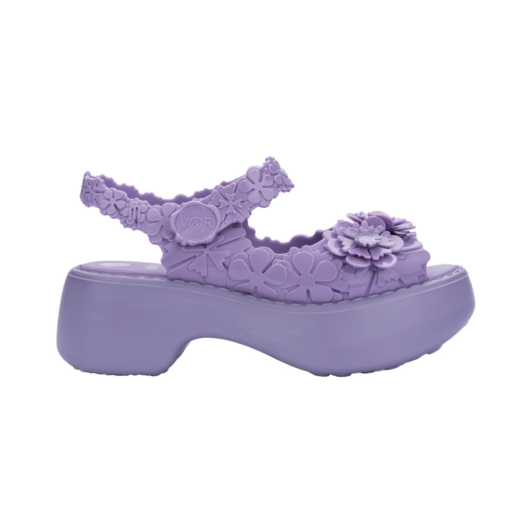 Melissa Blossom + Victor And Rolf Lilac Sandały Damskie Na Platformie Fioletowe