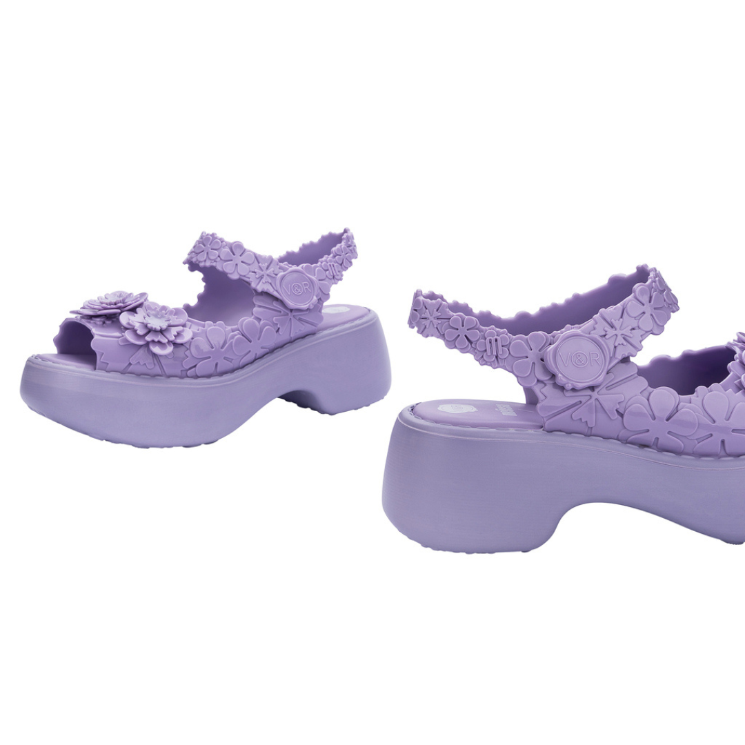 Melissa Blossom + Victor And Rolf Lilac Sandały Damskie Na Platformie Fioletowe