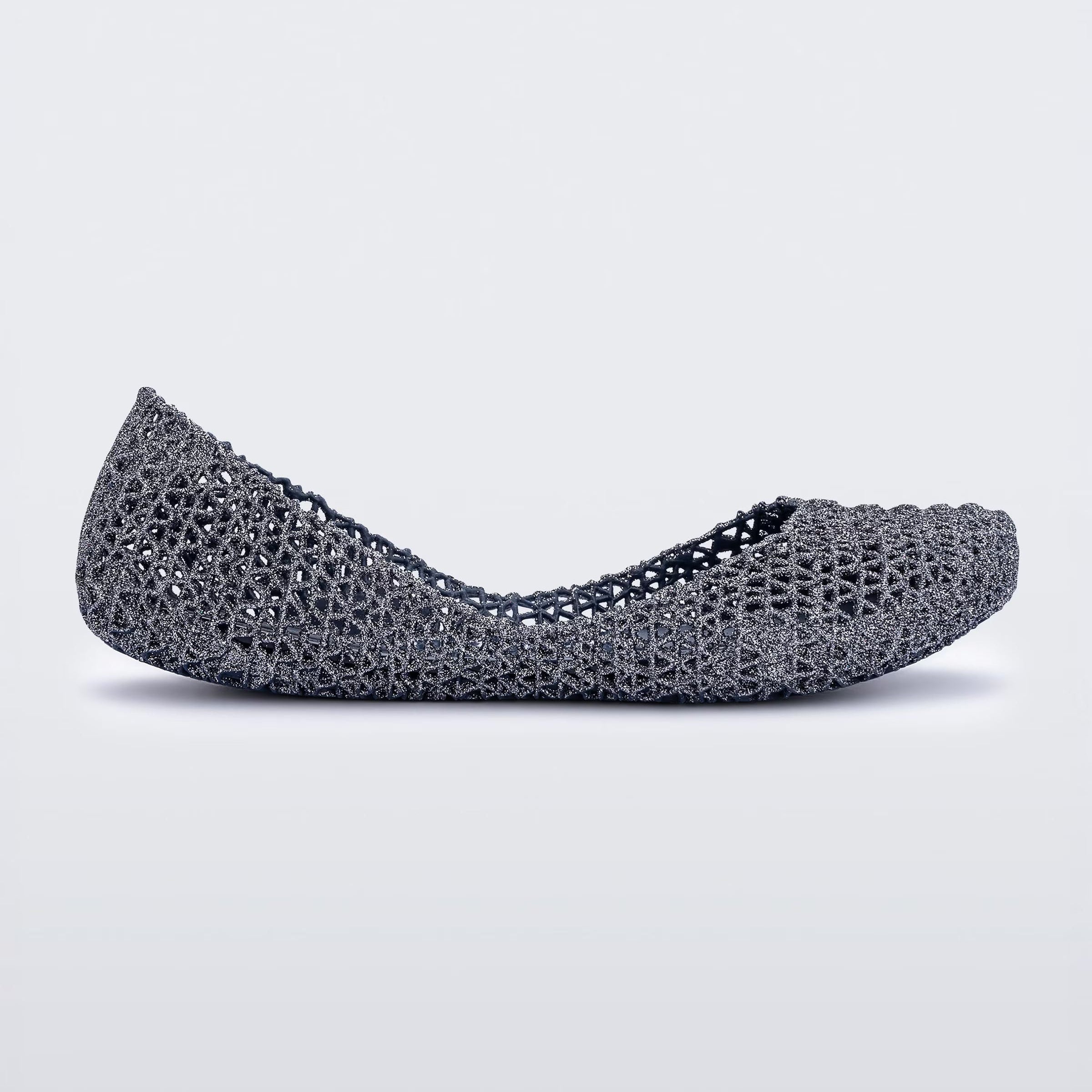Melissa Campana Papel VII AD Grey Glitter Baleriny Damskie Szare Brokat