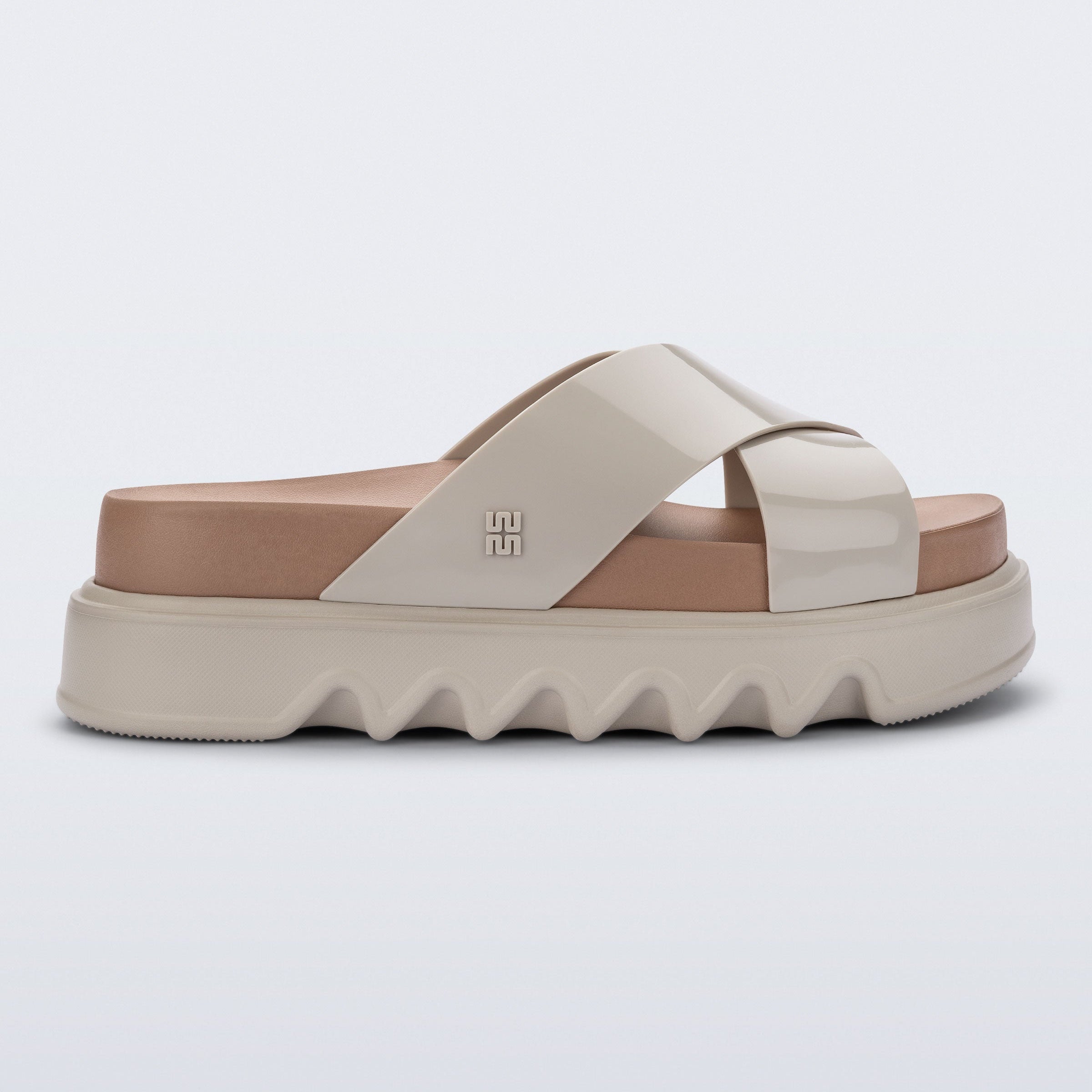 Melissa Cozy Cross Platform AD Beige/ Brown Klapki Damskie na Platformie Beżowe