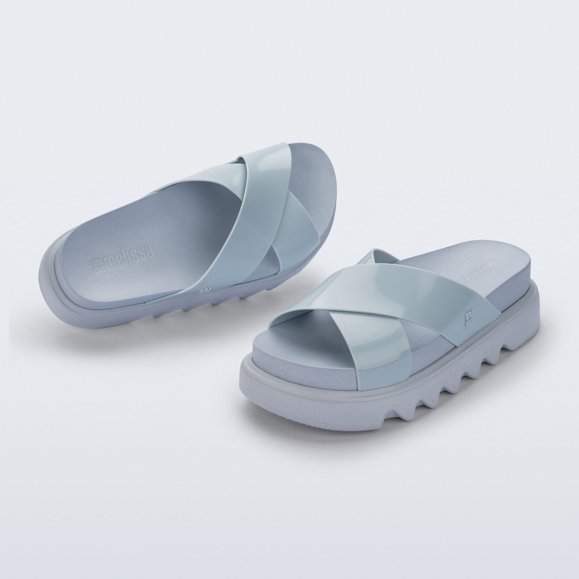 Melissa Cozy Cross Platform AD Blue Klapki Damskie na Platformie Niebieskie