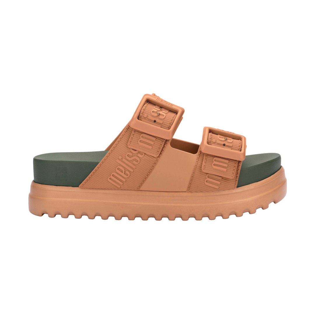 Melissa Cozy M Lover Platform AD Beige/Green Klapki Damskie Beżowe