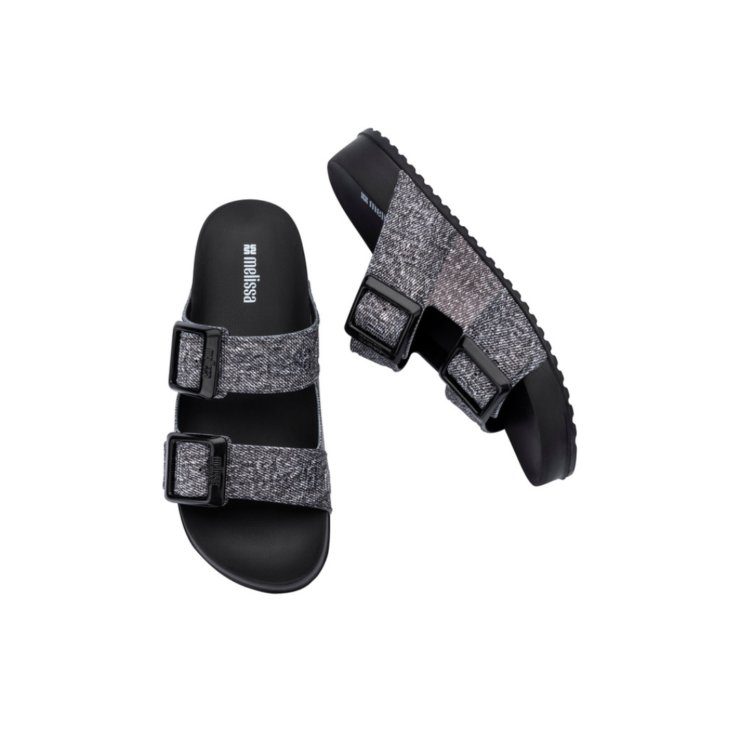 Melissa Cozy M Lover Slide Denim AD Black Jeans Klapki Damskie Czarne