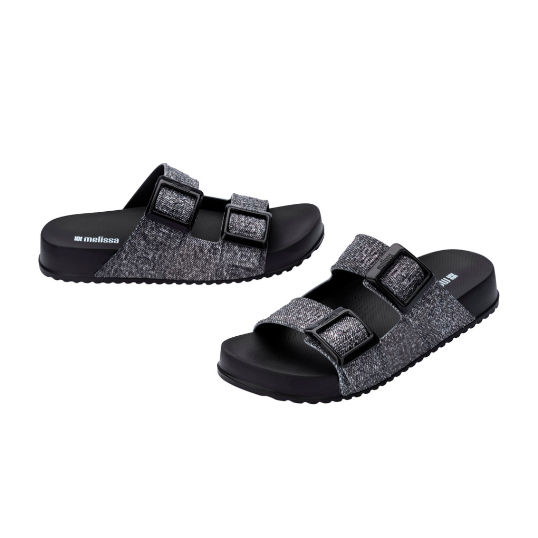 Melissa Cozy M Lover Slide Denim AD Black Jeans Klapki Damskie Czarne