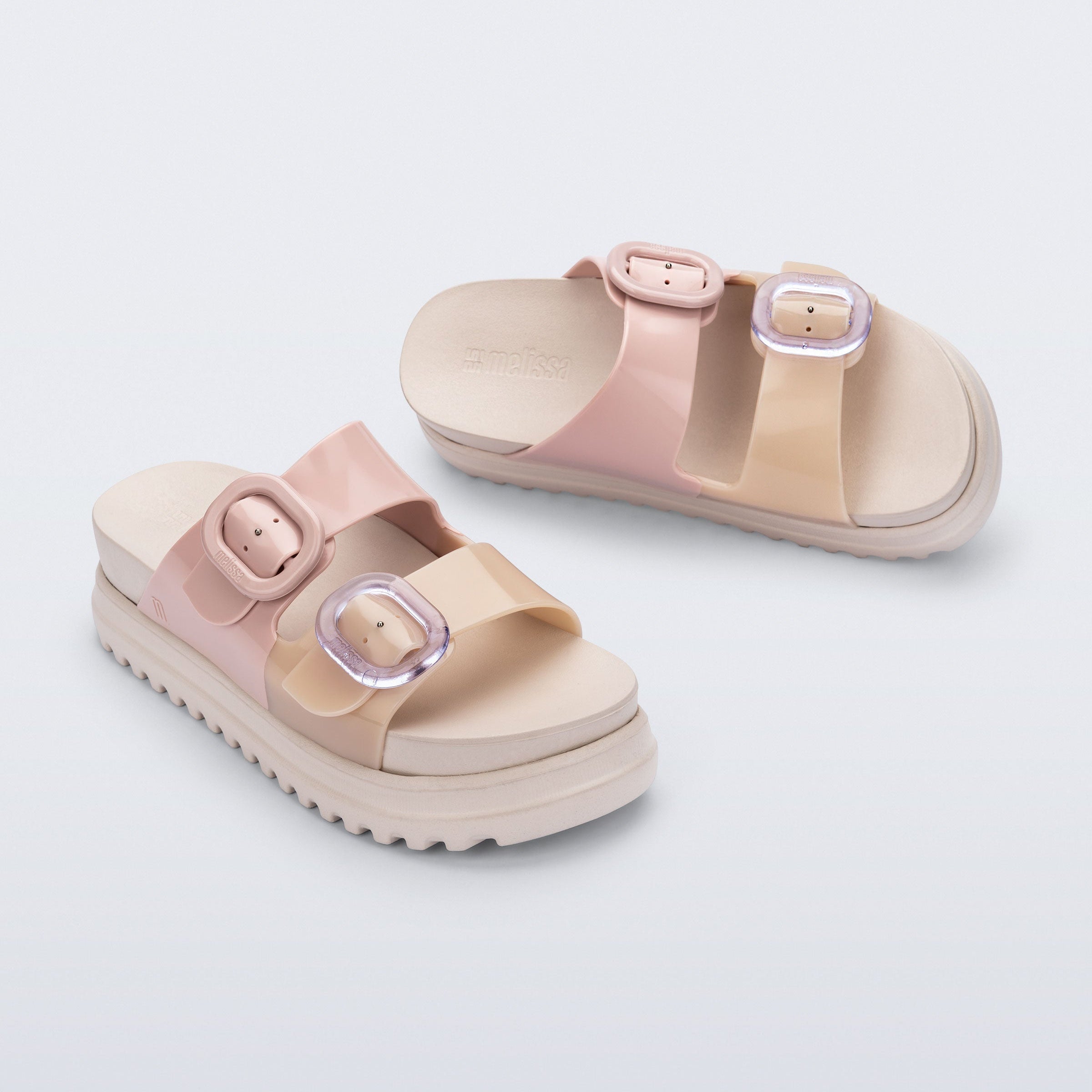 Melissa Cozy Platform AD Beige/ Pink Klapki Damskie na Platformie Beżowe