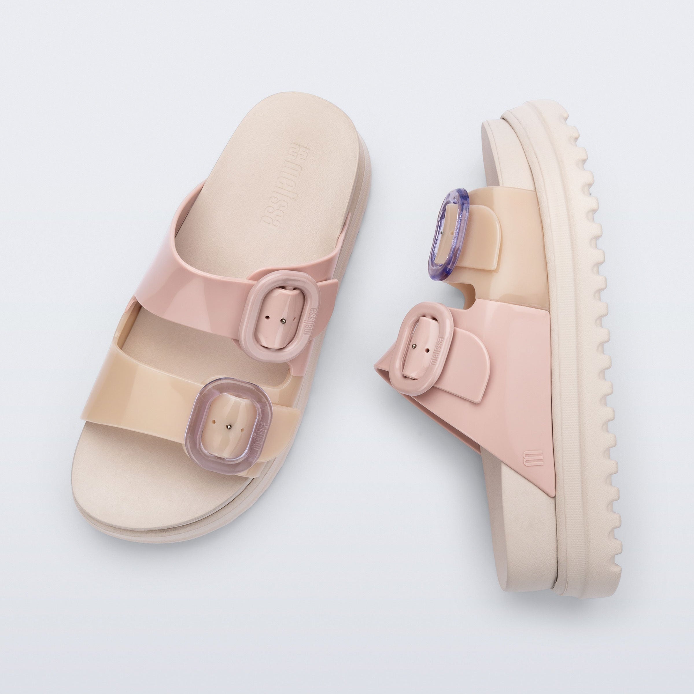 Melissa Cozy Platform AD Beige/ Pink Klapki Damskie na Platformie Beżowe