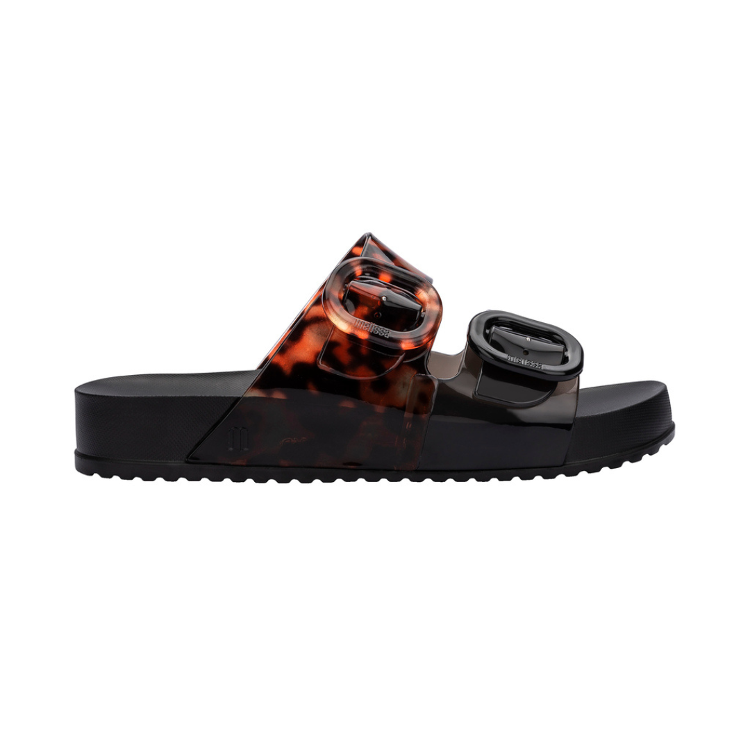 Melissa Cozy Slide Ad Black/ Clear Tortoise Klapki Damskie Czarne