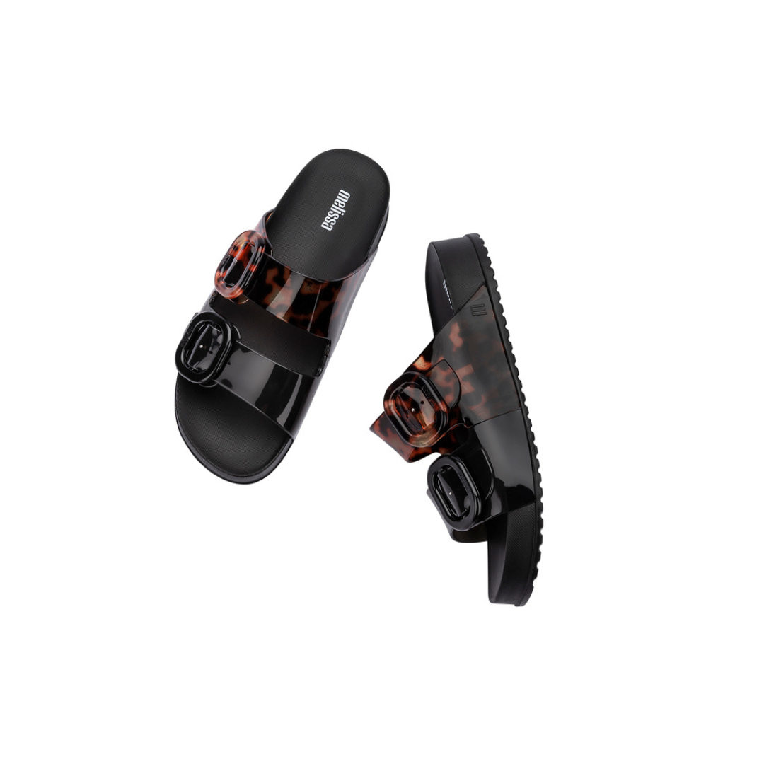 Melissa Cozy Slide Ad Black/ Clear Tortoise Klapki Damskie Czarne